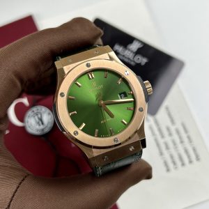 Đồng Hồ Hublot Nam Rep 11 Classic Fusion King Gold Màu Xanh Lá JJF 42mm (1)