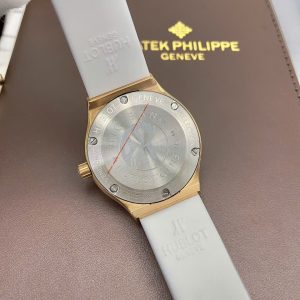 Đồng Hồ Hublot Nữ Đính Đá Dây Cao Su Màu Trắng Máy Pin Nhật 34mm (10)