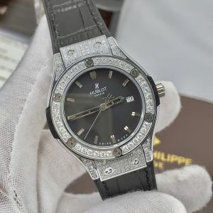 Đồng Hồ Hublot Nữ Đính Đá Fake Máy Pin Nhật Giá Rẻ 34mm (3)