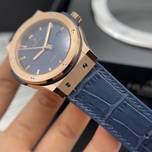 Đồng Hồ Hublot Rep 1:1 Classic Fusion King Gold Màu Xanh Than JJF 42mm (7)