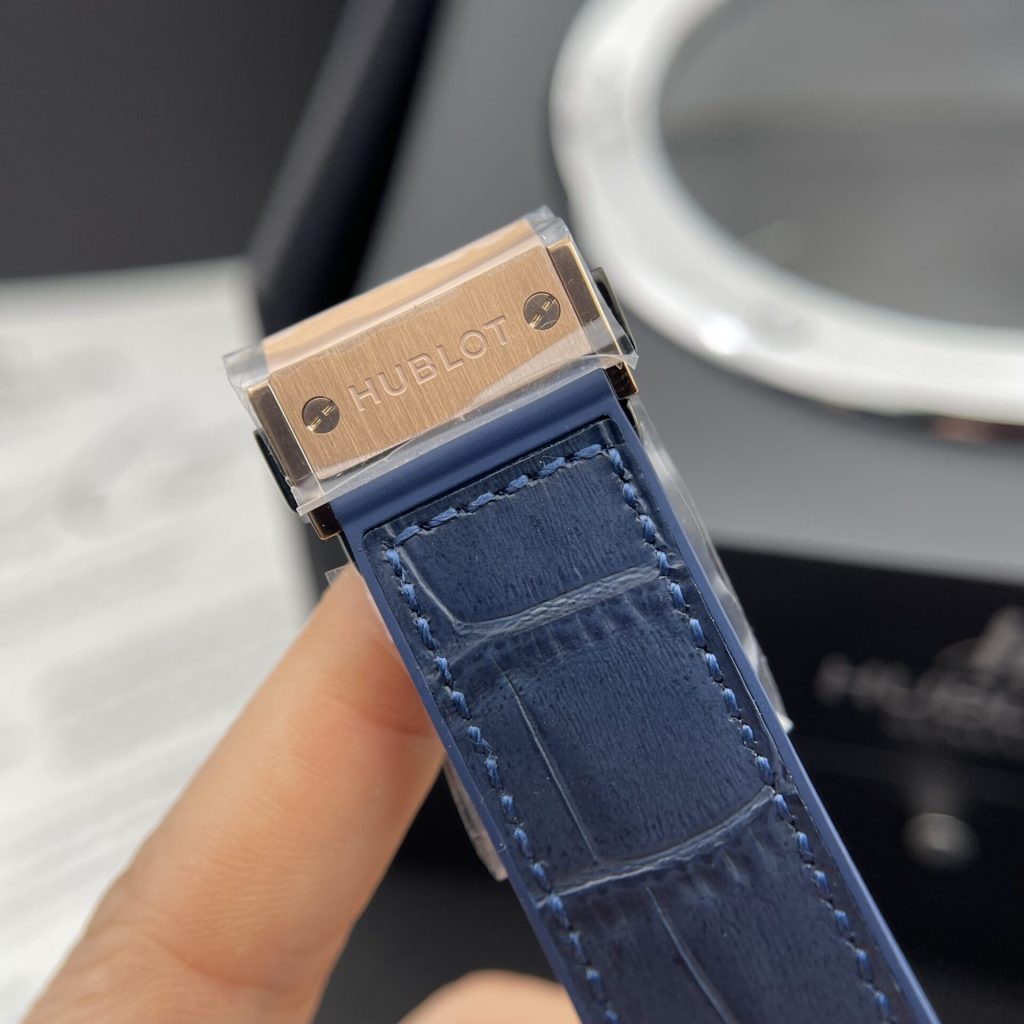 Đồng Hồ Hublot Rep 1:1 Classic Fusion King Gold Màu Xanh Than JJF 42mm (7)