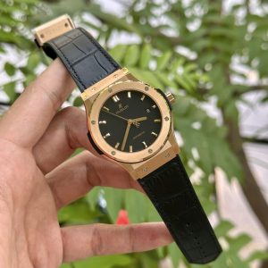 Đồng Hồ Hublot Replica 11 Classic Fusion King Gold Màu Đen Xưởng JJF 42mm (2)