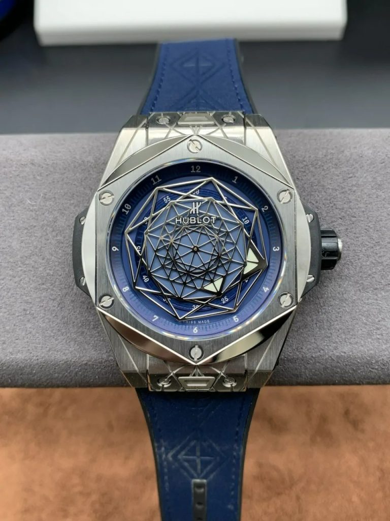 Đồng Hồ Hublot Sang Bleu Fake Cao Cấp Màu Xanh Xưởng WWF 45mm (6)