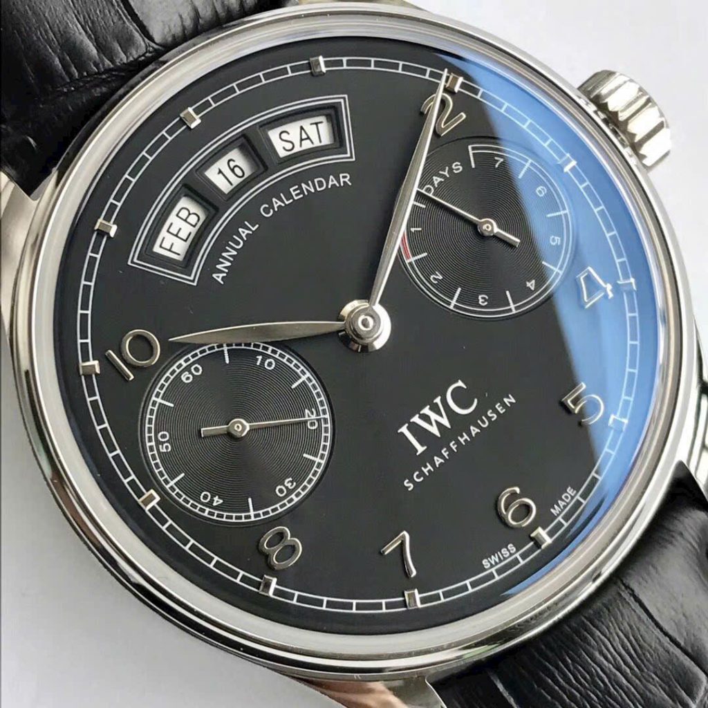 Đồng Hồ IWC Schaffhausen Anual Calendar Replica 11 Màu Đen 44mm (10)