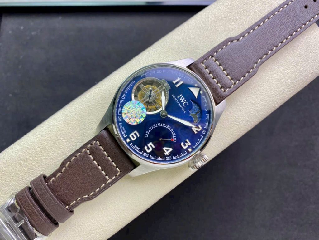 Đồng Hồ IWC Schaffhausen Tourbillon Moonphase Mặt Xanh 44mm (1)