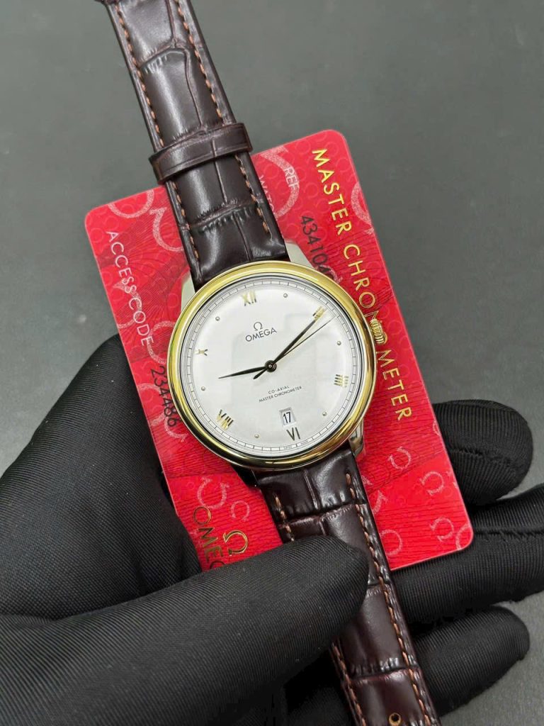 Đồng Hồ Omega De Ville Prestige Rep 11 Nam Dây Da Màu Nâu 40mm (1)