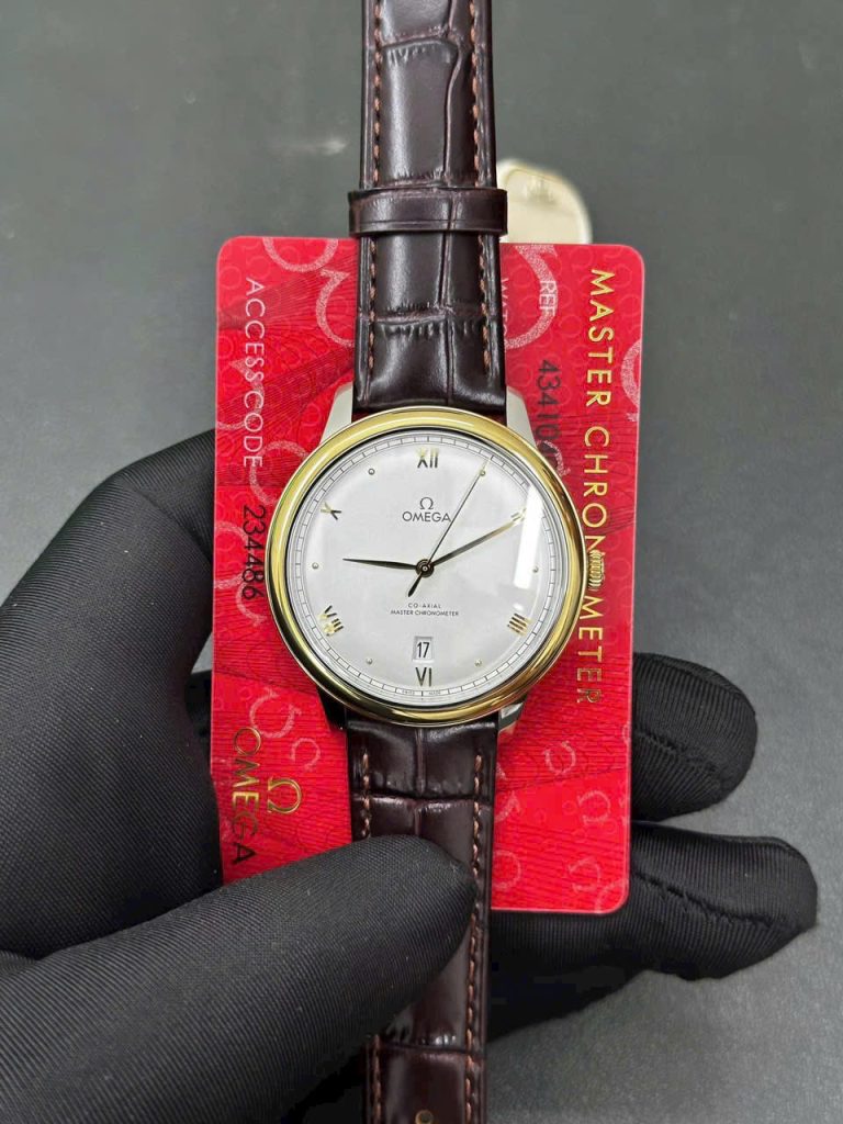 Đồng Hồ Omega De Ville Prestige Rep 11 Nam Dây Da Màu Nâu 40mm (1)