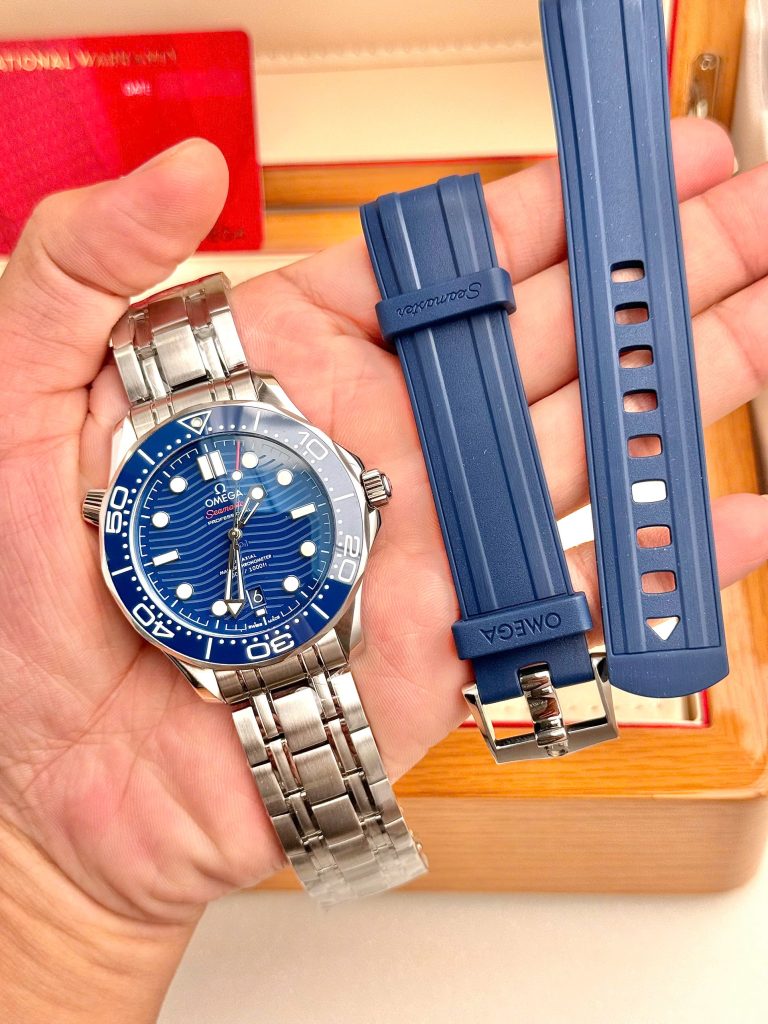 Đồng Hồ Omega Replica Cao Cấp Seamaster Màu Xanh Dương Xưởng VS 42mm (1)