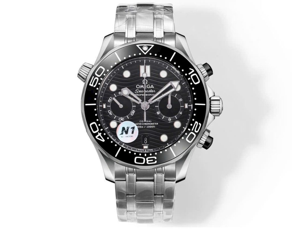 Đồng Hồ Omega Seamaster Diver Chronograph Mặt Đen Xưởng N1 44mm