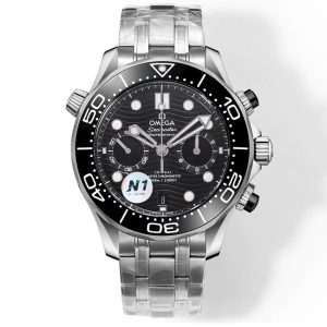 Đồng Hồ Omega Seamaster Diver Chronograph Mặt Đen Xưởng N1 44mm