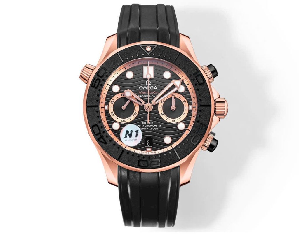 Đồng Hồ Omega Seamaster Diver Chronograph Vàng Hồng Xưởng N1 44mm (9)