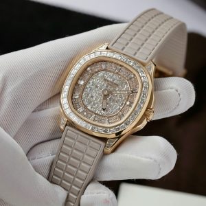 Đồng Hồ Patek Philippe Aquanaut 5062 Vàng Thật 18K Kim Cương Baguette Tự Nhiên (10)