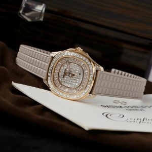 Đồng Hồ Patek Philippe Aquanaut 5062 Vàng Thật 18K Kim Cương Baguette Tự Nhiên (10)