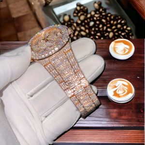 Đồng Hồ Patek Philippe Chế Tác Phủ Vàng Đính Moissanite Nautilus 5719 40mm (8)