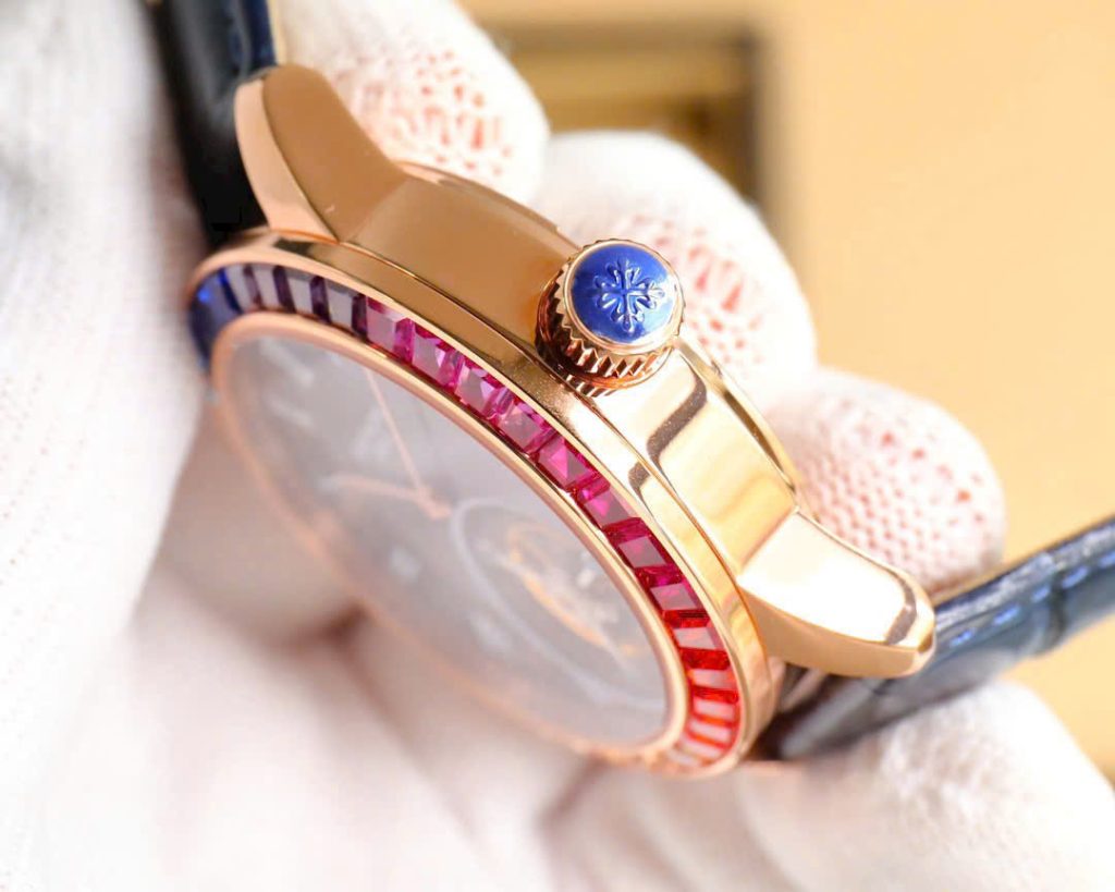 Đồng Hồ Patek Philippe Chế Tác Tourbillon Đá Cầu Vồng Rep 11 40mm (1)