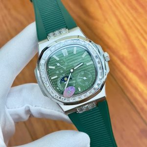 Đồng Hồ Patek Philippe Fake Máy Nhật Nautilus 5724 Màu Xanh Lá 40mm (6)