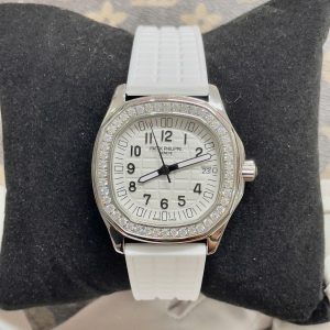 Đồng Hồ Patek Philippe Nữ Dây Cao Su Màu Trắng Aquanaut 5067 Máy Nhật 36mm (1)