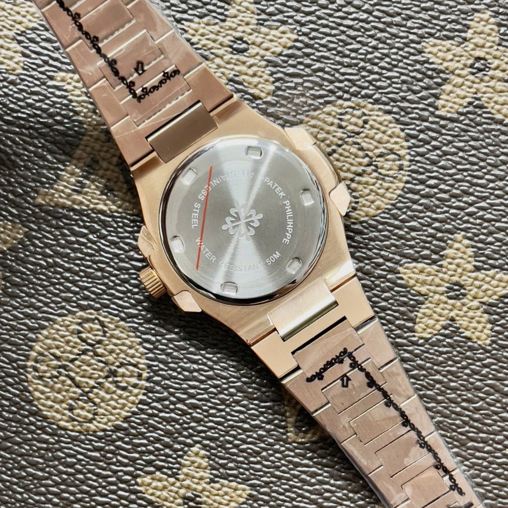 Đồng Hồ Patek Philippe Nữ Đính Đá Mặt Cam Fake Máy Nhật 33mm (1)