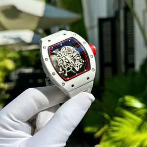 Đồng Hồ Richard Mille Chế Tác Vỏ Gốm Trắng RM055 Xưởng BBR 45mm (1)