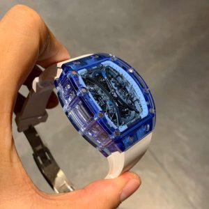 Đồng Hồ Richard Mille Chế Tác Vỏ Sapphire Xanh Máy Tourbillon RM53-02 (1)