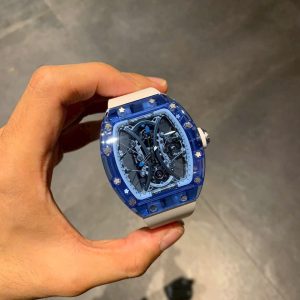 Đồng Hồ Richard Mille Chế Tác Vỏ Sapphire Xanh Máy Tourbillon RM53-02 (1)