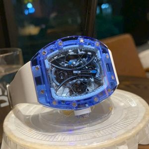 Đồng Hồ Richard Mille Chế Tác Vỏ Sapphire Xanh Máy Tourbillon RM53-02 (1)