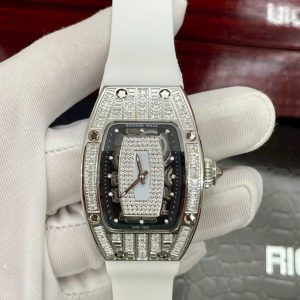 Đồng Hồ Richard Mille Fake Máy Nhật RM007 Màu Trắng Đính Đá 36mm (9)