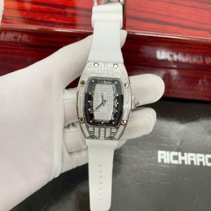 Đồng Hồ Richard Mille Fake Máy Nhật RM007 Màu Trắng Đính Đá 36mm (9)