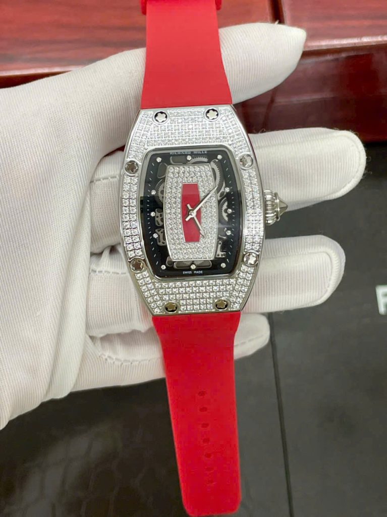 Đồng Hồ Richard Mille Nữ Dây Cao Su Fake Máy Nhật RM007 36mm (1)