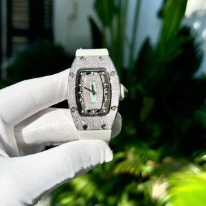 Đồng Hồ Richard Mille RM007 Đính Đá Moissanite Hong Kong Màu Trắng 32x46mm (1)