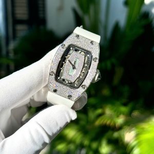 Đồng Hồ Richard Mille RM007 Đính Đá Moissanite Hong Kong Màu Trắng 32x46mm (1)