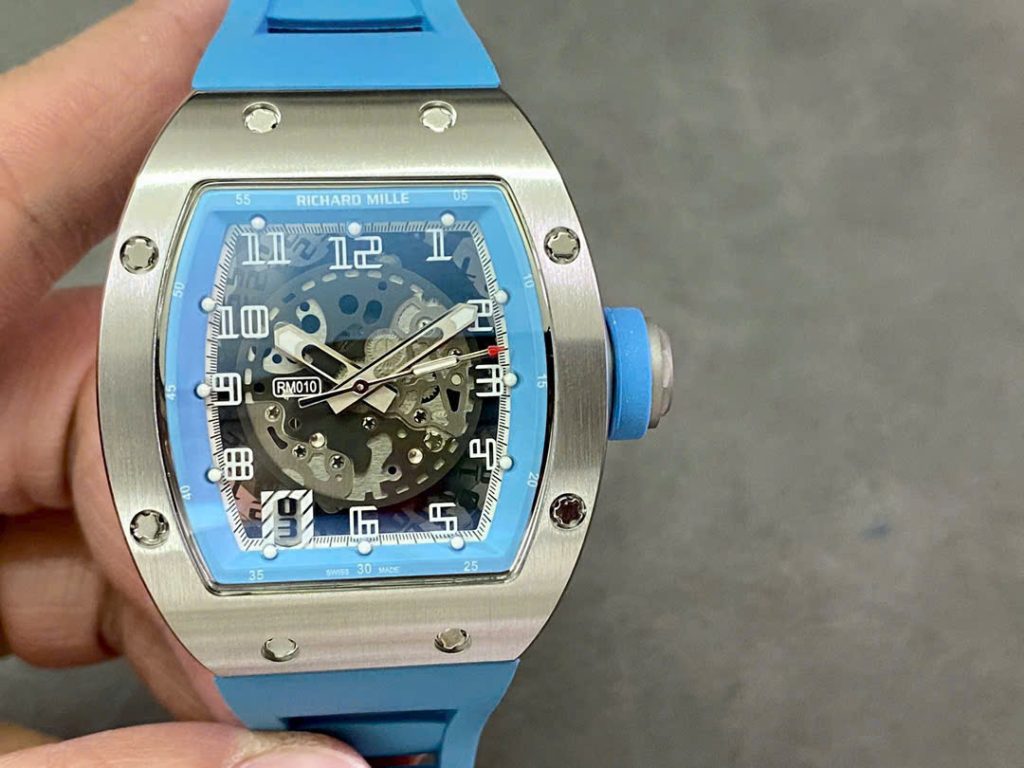 Đồng Hồ Richard Mille RM010 Replica Cao Cấp Màu Xanh Dương 40mm (1)