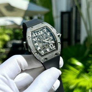 Đồng Hồ Richard Mille RM67 Nam Đính Đá Dây Cao Su Màu Đen 40mm (1)