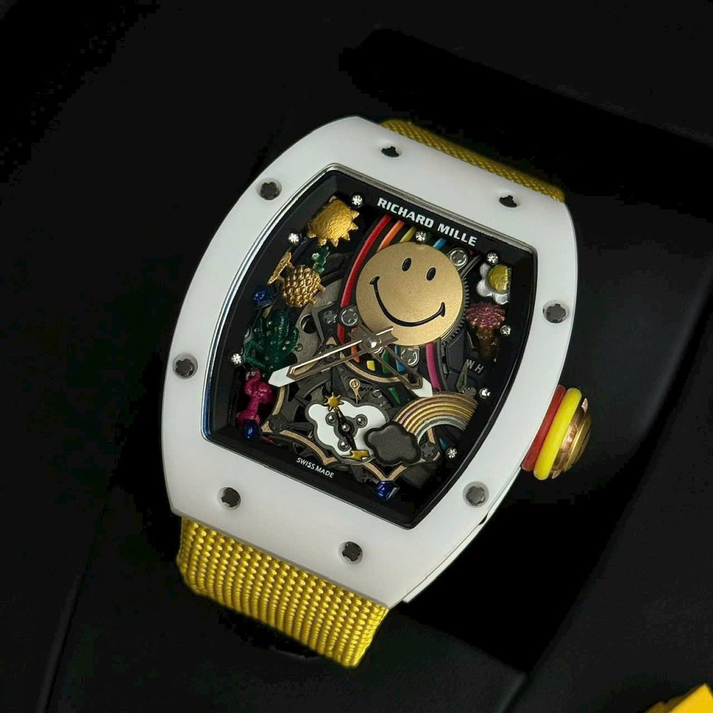Đồng Hồ Richard Mille RM88 Mặt Chú Hề Dây Vải Fake Cao Cấp 42mm (1)