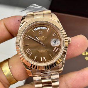 Đồng Hồ Rolex Automatic Nam Máy Cơ Nhật Mặt Màu Nâu Day-Date 38-40mm (1)