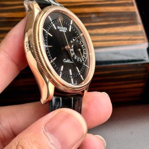 Đồng Hồ Rolex Cellini Replica Thụy Sỹ Dây Da Màu Đen 39mm (1)
