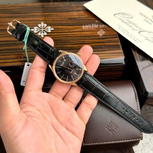 Đồng Hồ Rolex Cellini Replica Thụy Sỹ Dây Da Màu Đen 39mm (1)