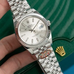 Đồng Hồ Rolex Chế Tác DateJust 126334 Mặt Số Bạc Cọc Dạ Quang Xưởng Clean 41mm (8)