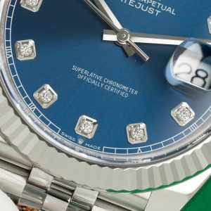 Đồng Hồ Rolex Chế Tác DateJust 126334 Mặt Xanh Cọc Số Đá Xưởng Clean 41mm (1)