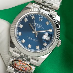 Đồng Hồ Rolex Chế Tác DateJust 126334 Mặt Xanh Cọc Số Đá Xưởng Clean 41mm (1)