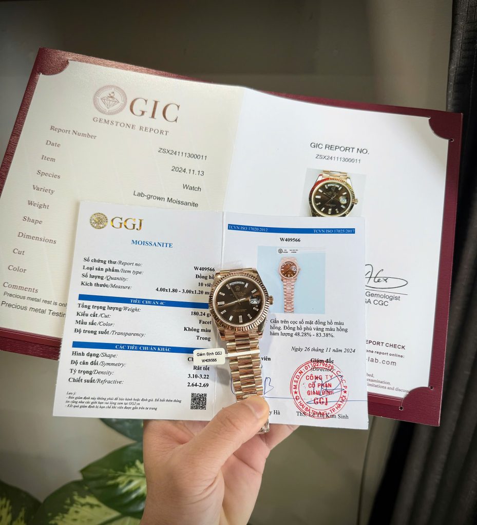 Đồng Hồ Rolex Chế Tác Phủ Vàng Hồng Mặt Socola Xưởng GM 180 Grams Day-Date (1)