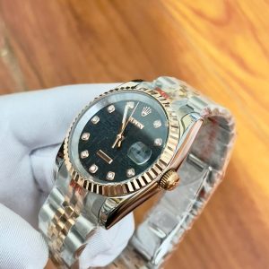 Đồng Hồ Rolex DateJust Fake Máy Nhật Mặt Số Vi Tính Đen 38-41mm (2)