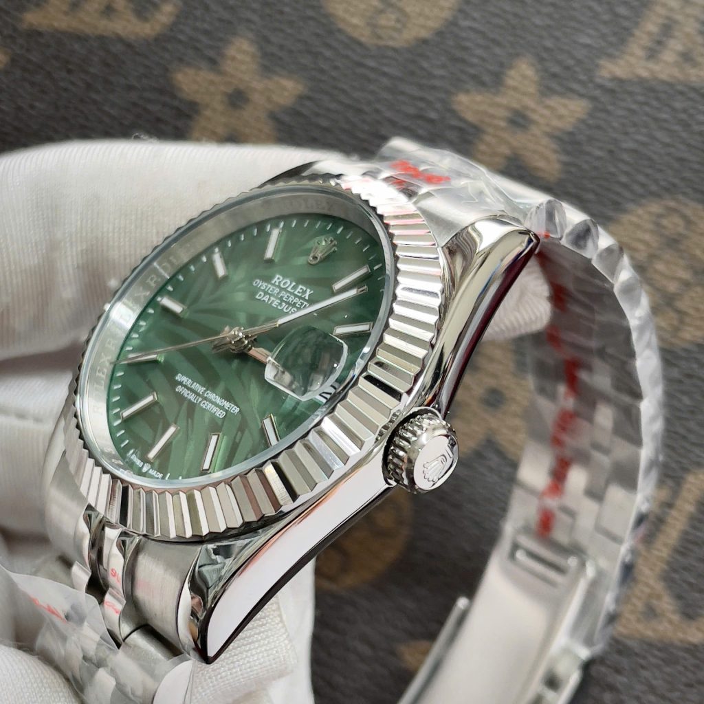 Đồng Hồ Rolex DateJust Fake Máy Nhật Mặt Xanh Lá Cọ 36-41mm (1)