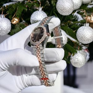 Đồng Hồ Rolex DateJust Nữ Độ Moissanite Mặt Chocolate Máy Thụy Sỹ 31mm (1)