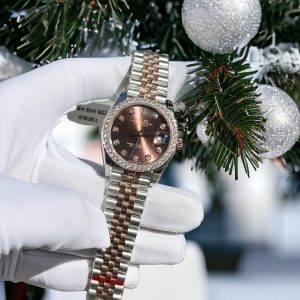Đồng Hồ Rolex DateJust Nữ Độ Moissanite Mặt Chocolate Máy Thụy Sỹ 31mm (1)