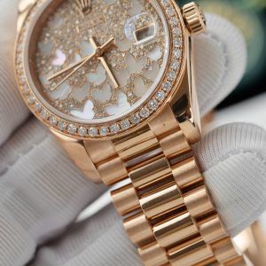 Đồng Hồ Rolex DateJust Vàng Nguyên Khối Kim Cương Tự Nhiên Chế Tác (12)