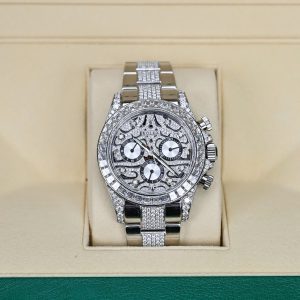 Đồng Hồ Rolex Daytona Eye Of Tiger Vàng Trắng 18K Kim Cương Thiên Nhiên 40mm