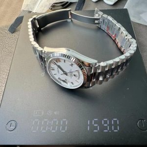 Đồng Hồ Rolex Day-Date 128236 Mặt Trắng Cọc Số La Mã QF Factory 36mm (1)