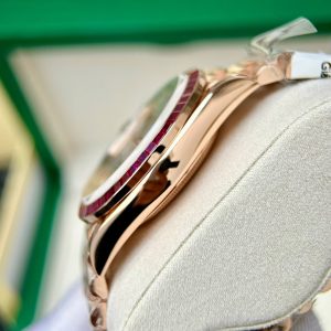 Đồng Hồ Rolex Day-Date Chế Tác Phủ Vàng Ruby Đỏ Đá Moissanite Xưởng GM 40mm (2)