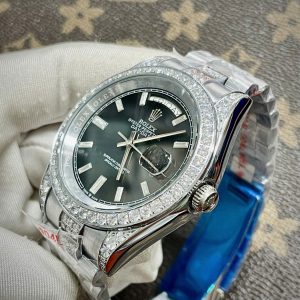 Đồng Hồ Rolex Day-Date Nam Đính Đá Fake Máy Cơ Nhật 40mm (1)